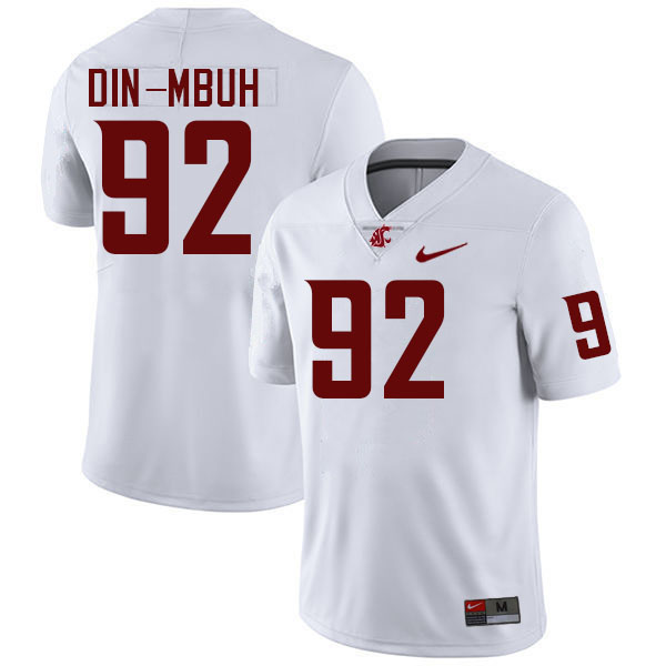 Men #92 Ansel Din-Mbuh Washington State Cougars College Football Jerseys Stitched-White